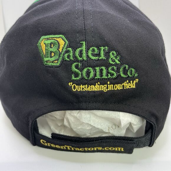 John Deere Hat Black W/ Green Trim Men's Adjustable - Picture 4 of 9